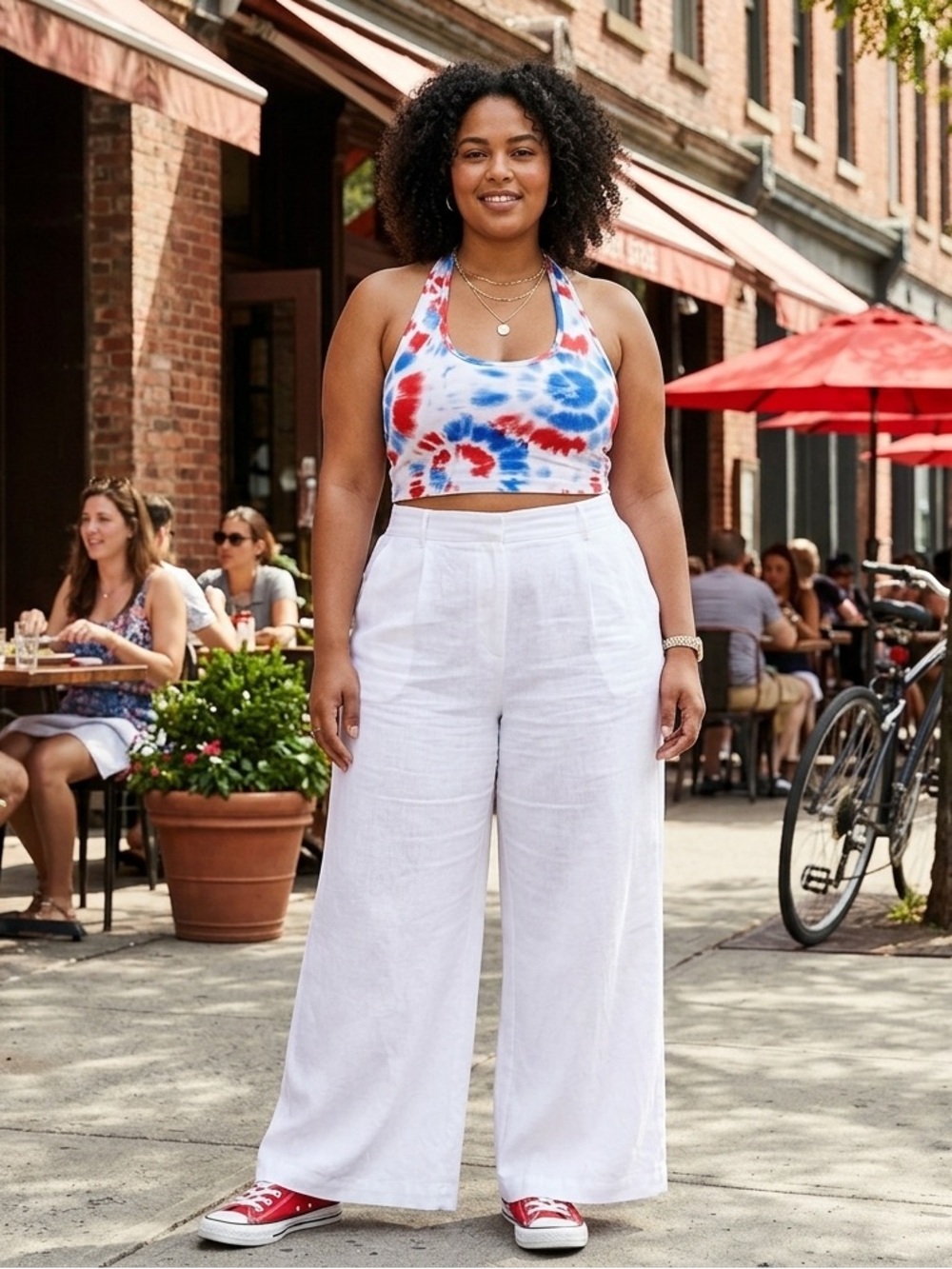 H & M Tie-Dye Halter Plus Size Top